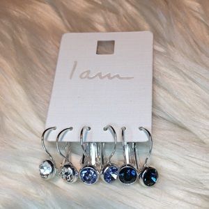 3 sets of sparkling small earrings